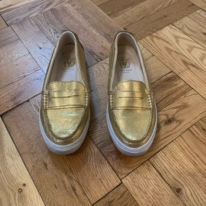 Cole HAAN 6M Gold Metallic Loafers